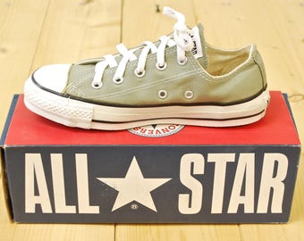 Vintage 1990's Deadstock Seagrass CONVERSE CHUCK TAYLOR Lo-Top Sneakers / Size 4 / Made in U.S.A. / Retro Collectable Rare