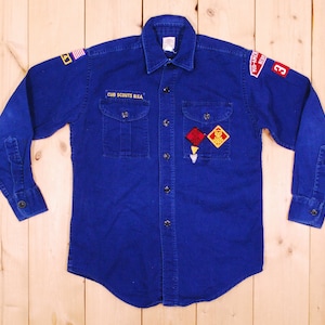 Vintage 1950&#39;s/60&#39;s BOY SCOUTS of AMERICA Blue Long Sleeve Dress Shirt / Cub Scouts / Sanforized / Retro Collectable Rare