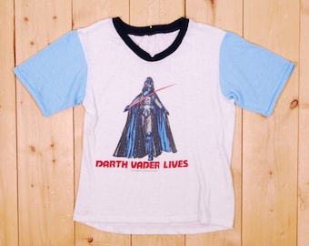 Vintage 1977 STAR WARS Darth Vader Lives T-Shirt / Retro Collectable Zeldzaam