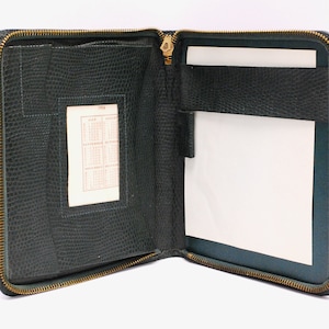 Portefeuille de voyage en cuir vert vintage des années 1950/passeport/rockabilly/cowpunk/rétro à collectionner Rare