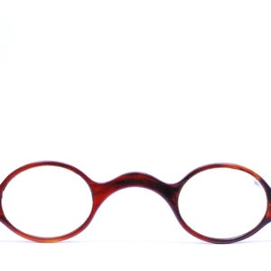 Vintage 1830&#39;s Antique Tortoise &quot;Wig&quot; Eyeglasses with Case / Silver Hinges / Retro Collectable Rare / #2780