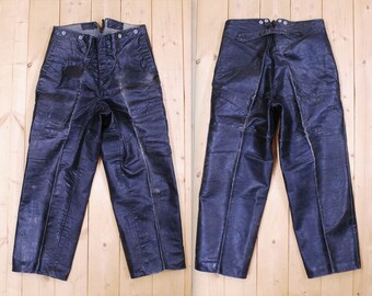 1940年代 wwii 米軍 US Navyビンテージ 軍用 ミリタリー 革 Vintage 1940's WW2 German Navy Kriegsmarine Leather Pants