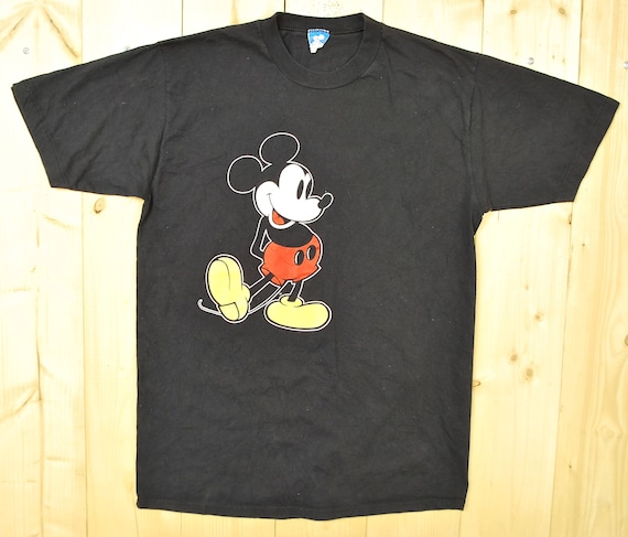 70s’ ヴィンテージ ミッキー! Mickey! Disney! Vintage 1970's MICKEY MOUSE Black T-shirt / DISNEY / Retro
