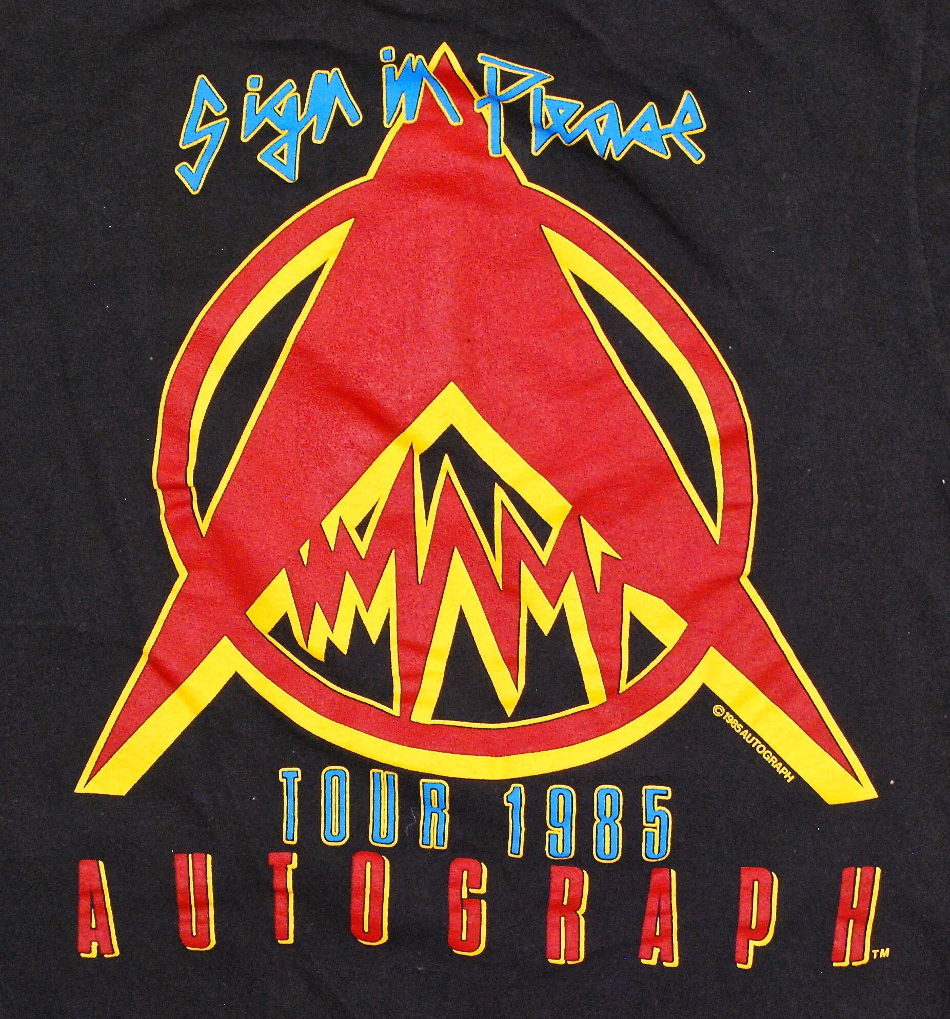 Vintage 1985 AUTOGRAPH Tour T-shirt / Sign in Please Tour Vintage 1985 AUTOGRAPH Tour T-shirt / Sign in Please Tour