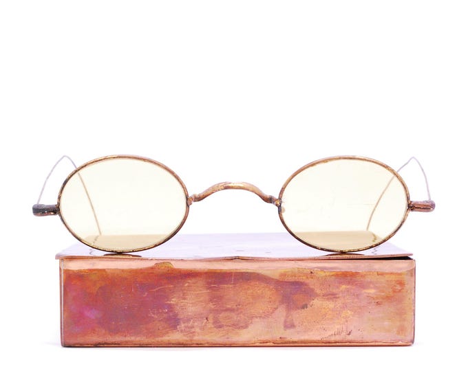 Circa 1880s Antique Round Eyeglasses in Original Metal Case ...