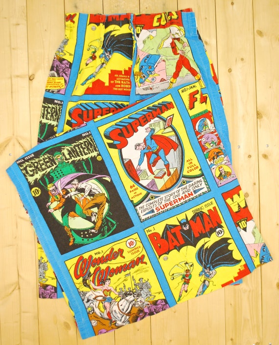 Vintage 1960 S Dc Comics Superhero Curtains Superman Etsy