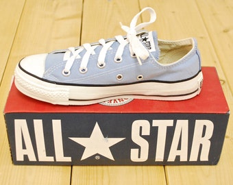 Vintage 1990's Deadstock Dusk Blue CONVERSE CHUCK TAYLOR Lo-Top Sneakers / Size 4 / Made in U.S.A. / Retro Collectable Rare