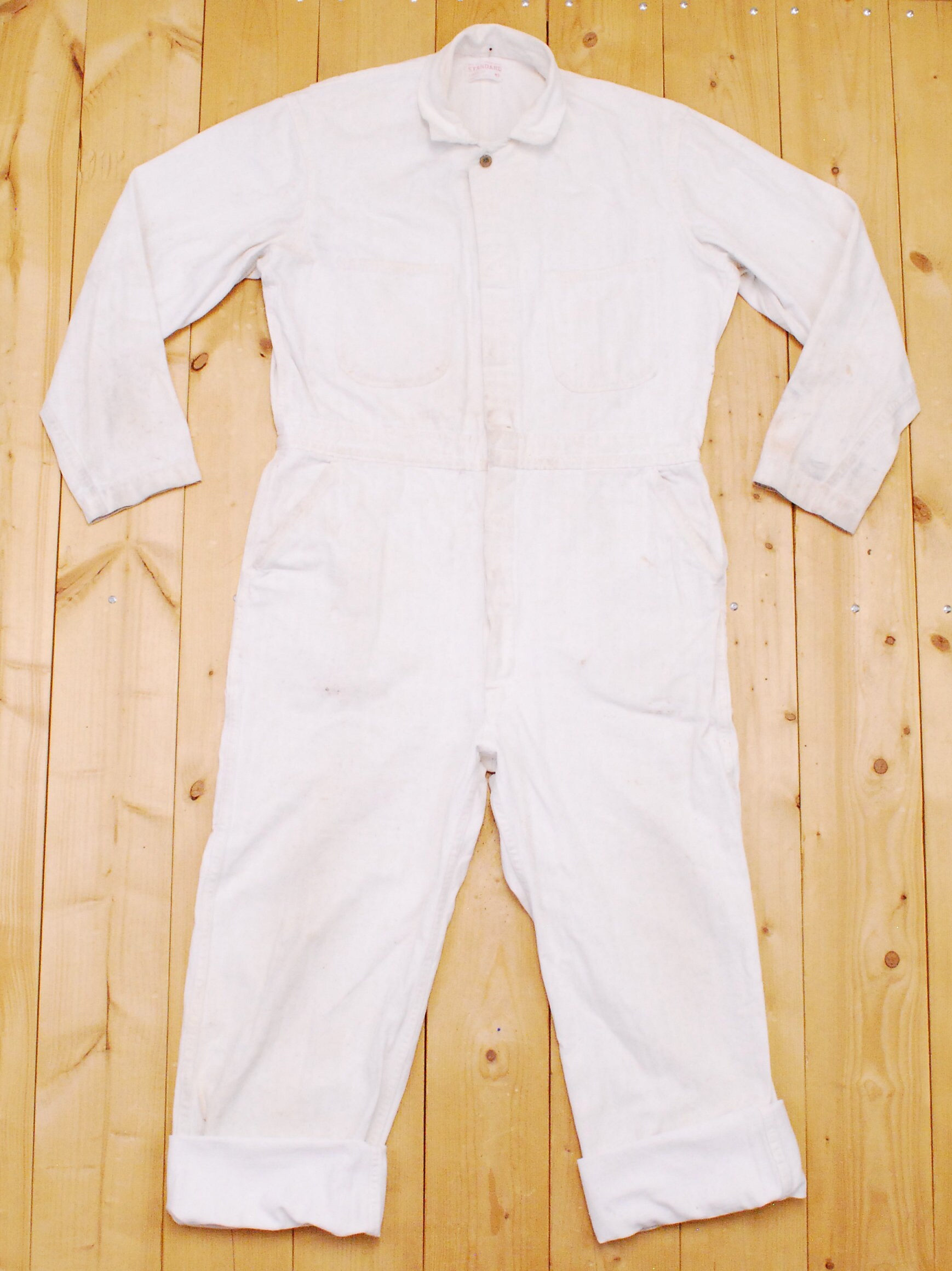 Vintage 1950's/60's STANDARD White Herringbone Coveralls Vintage 1950's/60's STANDARD White Herringbone Coveralls