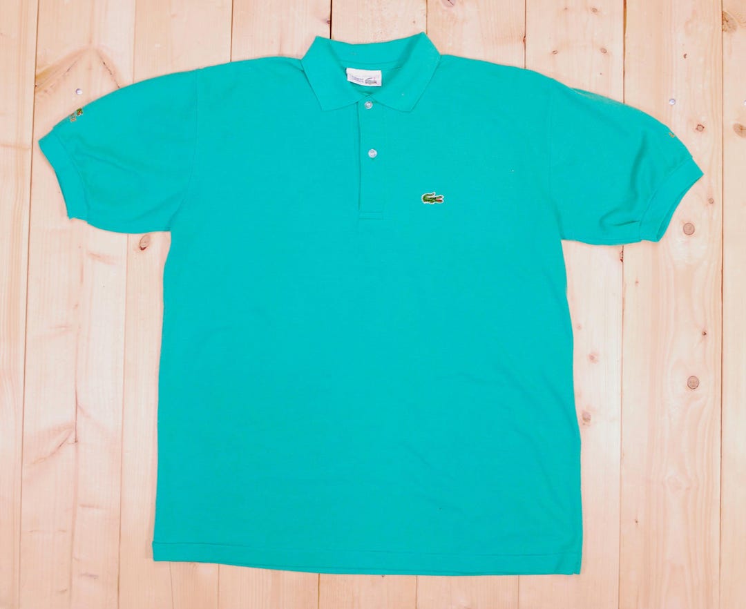 Vintage 1980's/90's Green/turquoise LACOSTE Pique Polo Shirt