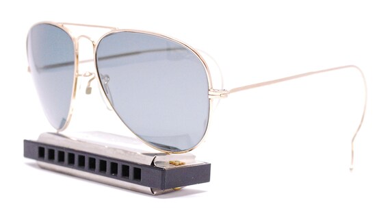 Vintage 1980's SKYDIVER Aviator Sunglasses with C… - image 3