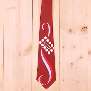 Vintage 1930's/40's Brown and White Necktie / Polka Dot Motif / Retro Collectable Rare