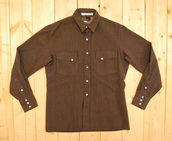 Vintage 1940's/50's Brown Gabardine Western Shirt