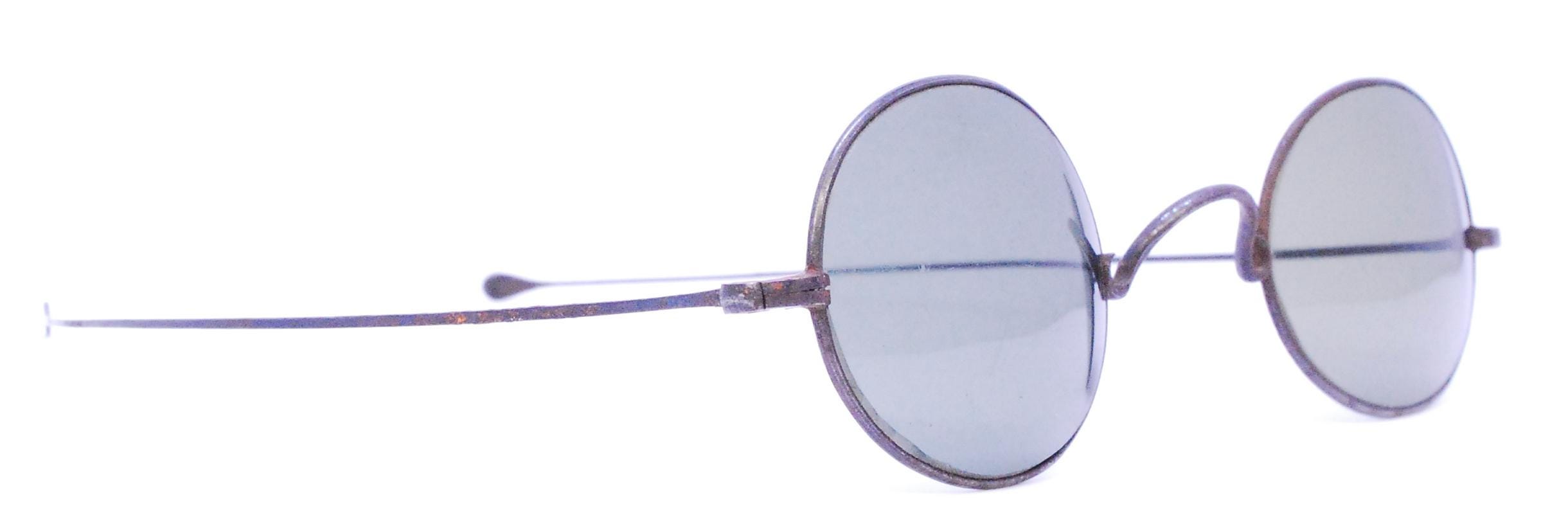 Vintage 1850's - 1890's Antique Grey Tinted Straight Temple Sunglasses ...