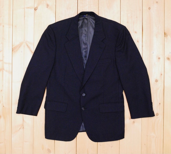 Vintage 1980's/90's Navy Blue Men's BURBERRYS Sui… - image 1