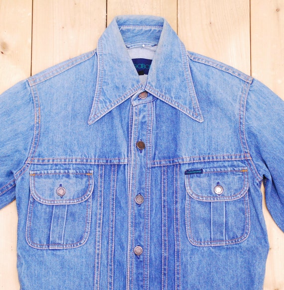 Vintage 1970's VAGABOND Hippie Denim Jean Jacket … - image 2