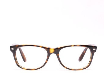 Vintage 1990's Tortoise RAY BAN New Wayfarer Eyeglasses / Model RB 2132 / Made in Italy / Retro Collectable Rare #2588