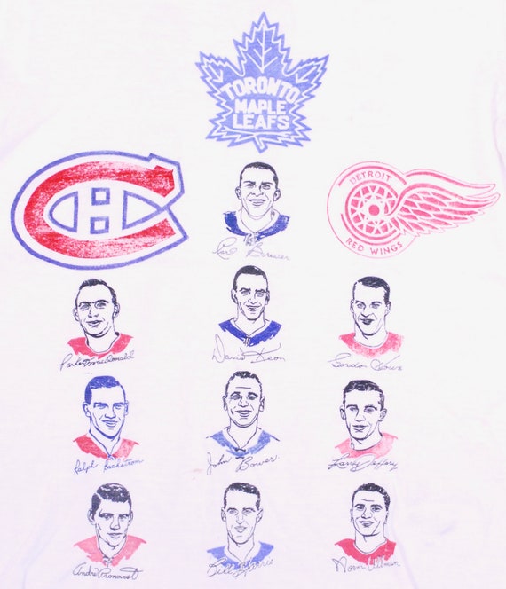 Vintage 1950's/60's Hand Printed Hockey Player T-… - image 3