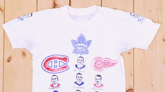 Vintage 1950's/60's Hand Printed Hockey Player T-… - image 2