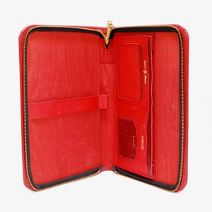 Vintage 1950&#39;s Red Leather Travel Folio/Passport Wallet / Rockabilly / Cowpunk / Retro Collectable Rare