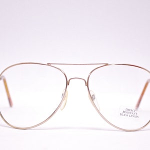 Vintage Deadstock 1970&#39;s Aviator Eyeglasses with Demo Lenses NOS / Retro Collectable Rare #1143