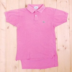 Vintage 1980&#39;s/90&#39;s Pink IZOD LACOSTE Tennis Tail Polo Shirt / Drop Tail / Retro Collectable Rare