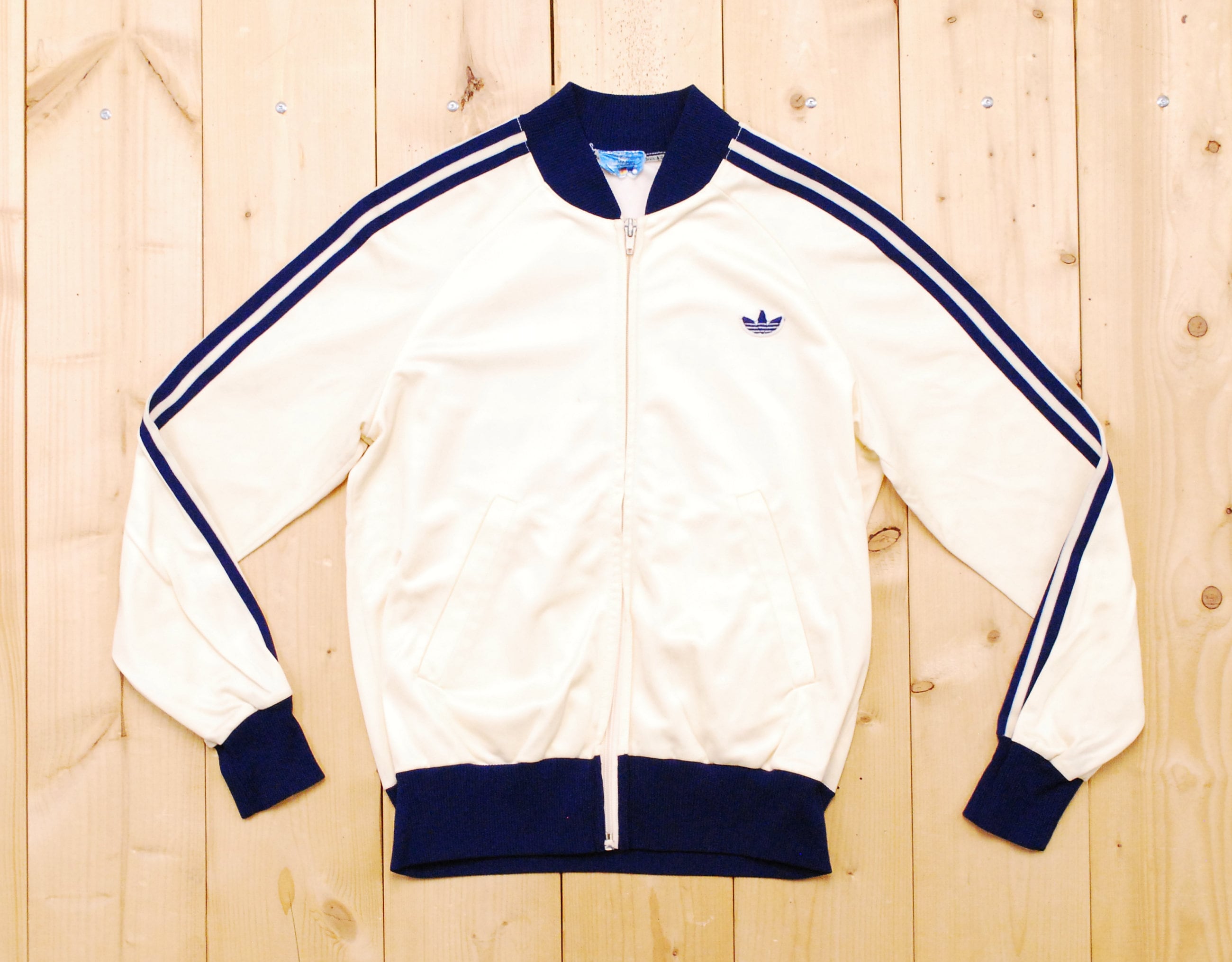 80s adidas Track Jacket navy cleam