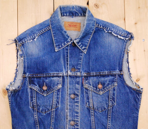 Vintage 1960's/70's LEVIS BIG E Denim Jean Vest /… - image 3