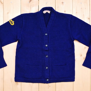 Vintage 1950&#39;s/60&#39;s Dark Blue Wool VARSITY LETTERMAN Sweater / &quot;Linda&quot; / Retro Collectable Rare