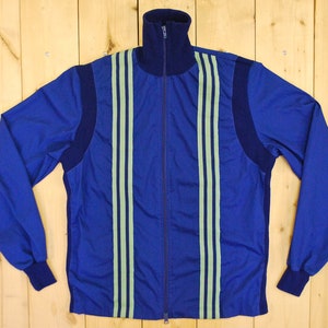 Vintage 1970&#39;s Blue ADIDAS Track Jacket / Retro Collectable Rare
