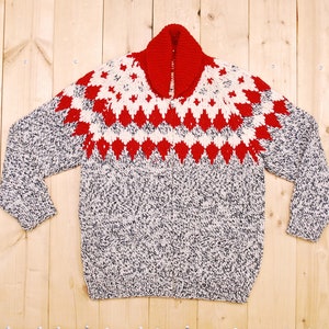 Vintage 1950&#39;s COWICHAN Sweater / Charlie Brown Pattern / Retro Collectable Rare