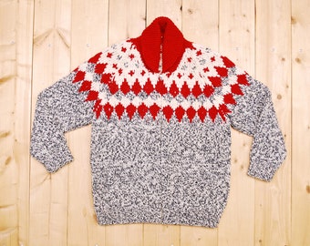 Original Vintage 1950s Cowichan Hunting Duck Cardigan Sweater