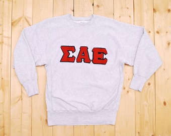Vintage 1970's/80's CHAMPION Reverse Weave Frat Sweatshirt / Sigma Alpha Epsilon / Retro Collectable Rare