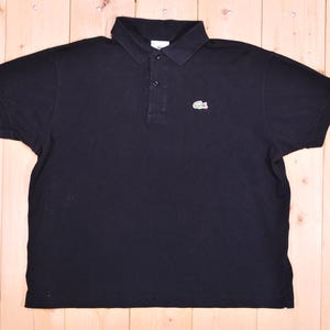 Vintage 1980&#39;s/90&#39;s Black LACOSTE Pique Polo Shirt / Retro Collectable Rare