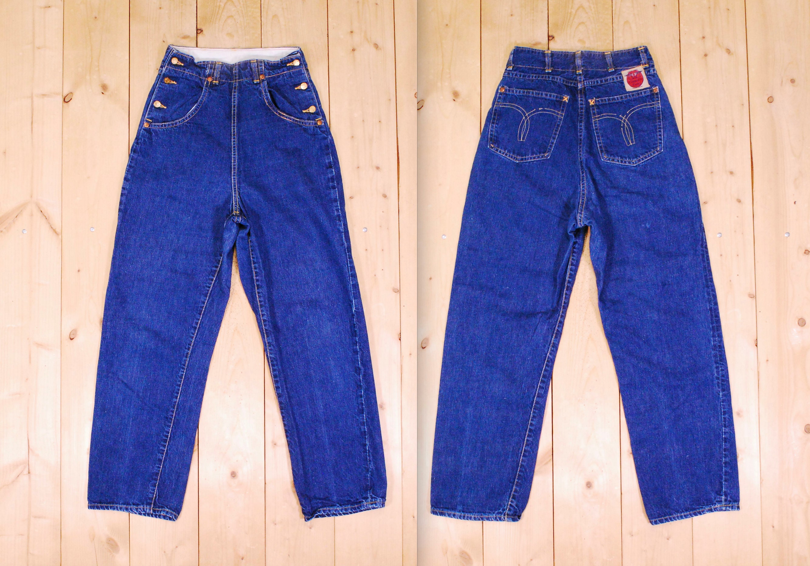 Vintage GWG Jeans / Light Wash Denim Flare High waisted Pants / 30