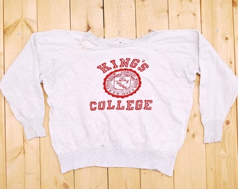 Vintage 1940&#39;s/50&#39;s CHAMPION King&#39;s College Sweatshirt / King&#39;s College Pennsylvania / Retro Collectable Rare