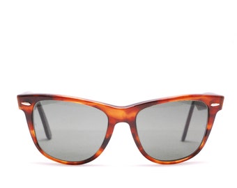 Gafas de sol RAY BAN WAYFARER 2 (dos) vintage color tortuga marrón con estuche / Fabricadas en EE. UU. / Bausch & Lomb / Colección retro rara n.° 2613