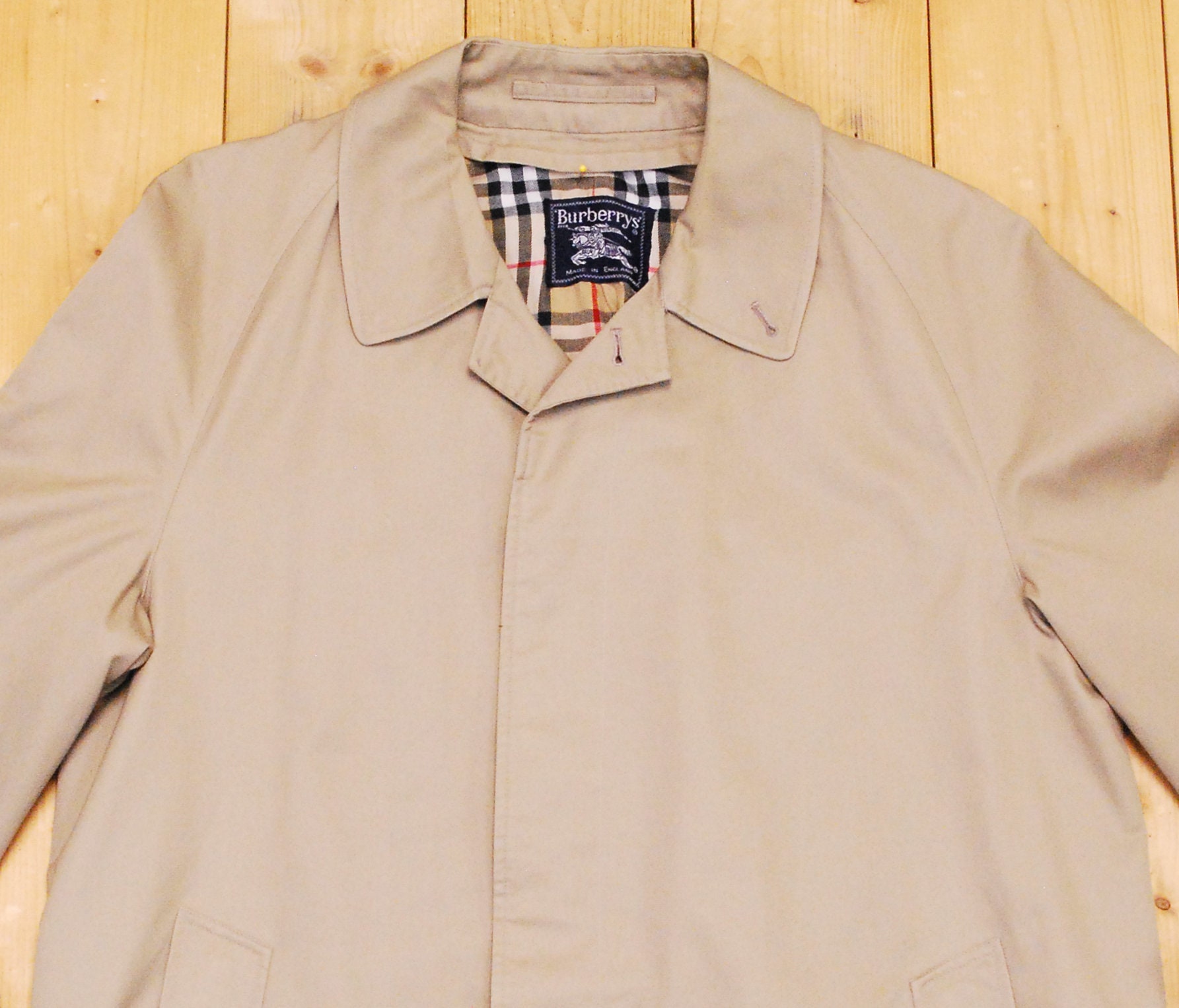 ジャケット・アウター 1980s BURBERRYS COTTON TRENCH COAT 1980s Burberrys Classic Khaki Tan Trench Coat Jacket With
