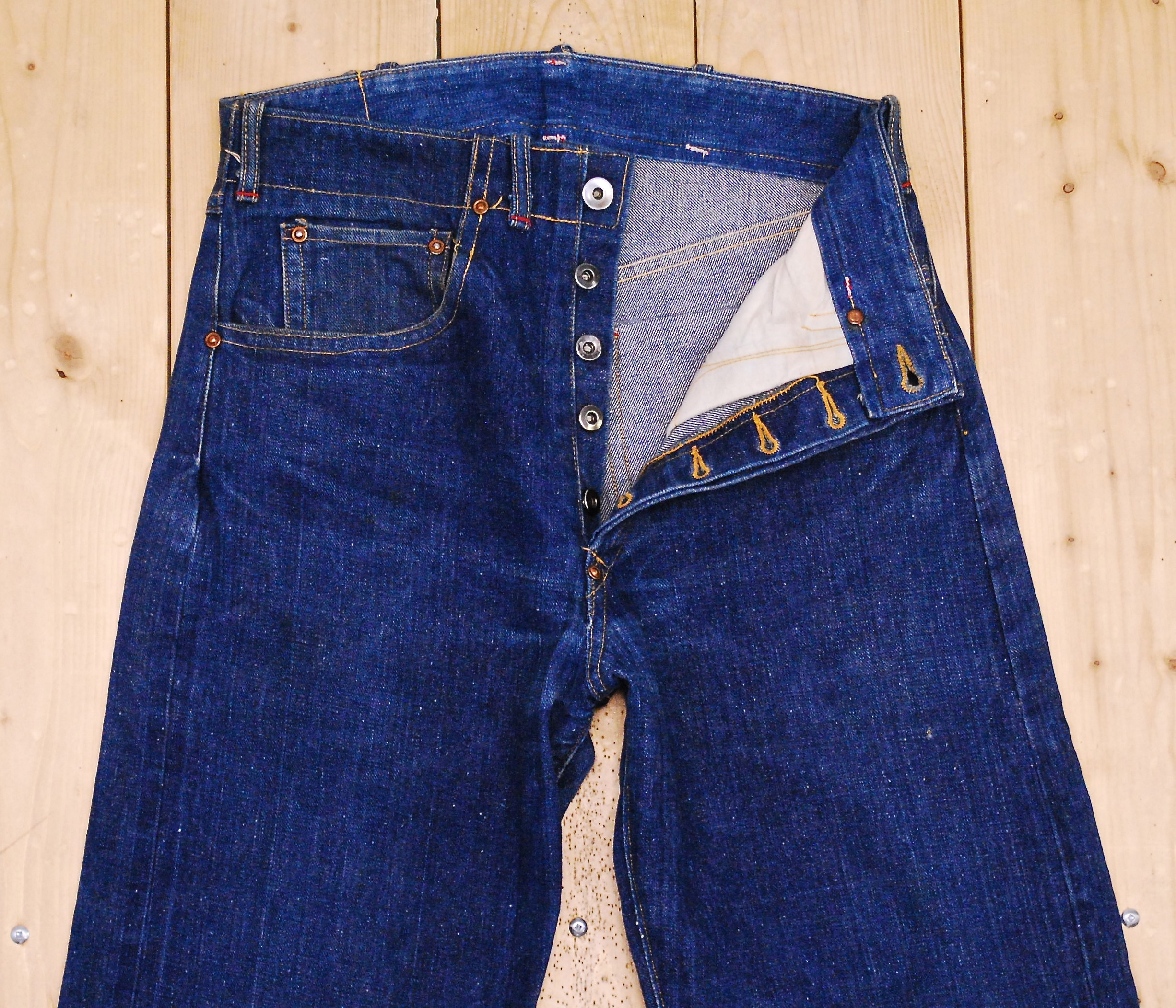 Vintage 1940's/50's GWG Donut Button Denim Jeans / Selvedge
