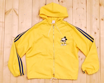 昭和レトロ ミッキー ウィンドブレーカー セットアップ 8/9 130cmくらい ヴィンテージ 70年代 ディズニー ジャケット ミッキーマウス レッド