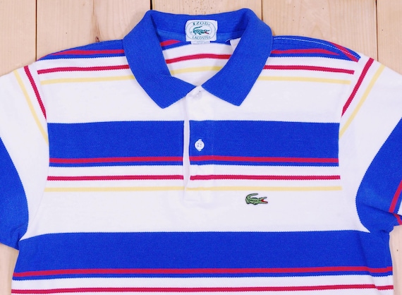 Vintage 1980's/90's White Striped IZOD LACOSTE Tennis Tail