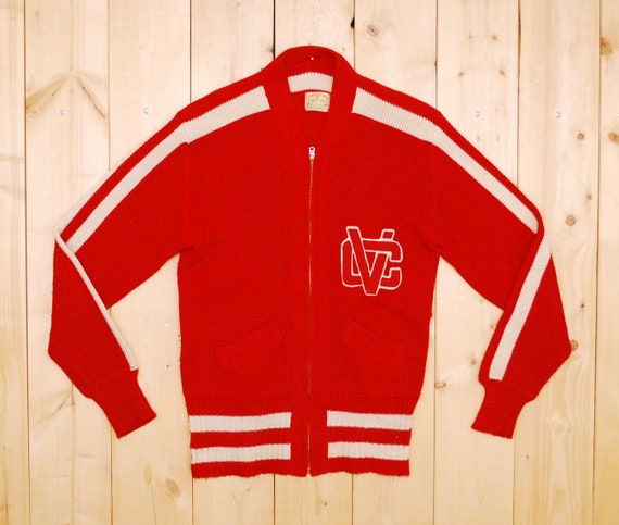 Vintage 1950's/60's Red VARSITY LETTERMAN Sweater