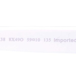 Puede incluir: Primer plano del interior de un marco blanco con el texto "CARRERA 38 8X490 59010 135 Imported product" impreso en negro.