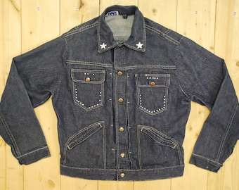 Vintage 1950's/60's ROEBUCKS Pleated Denim Jean Jacket / Sears Roebuck and Co. / Selvedge / Sanforized / Retro Collectible Rare