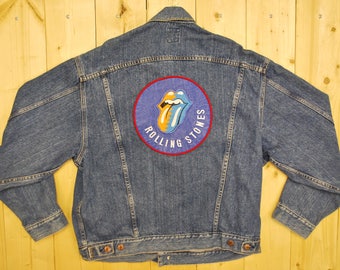 Vintage 1989 Rolling Stones Steel Wheels Tour Denim Jacket / Retro Collectable Rare