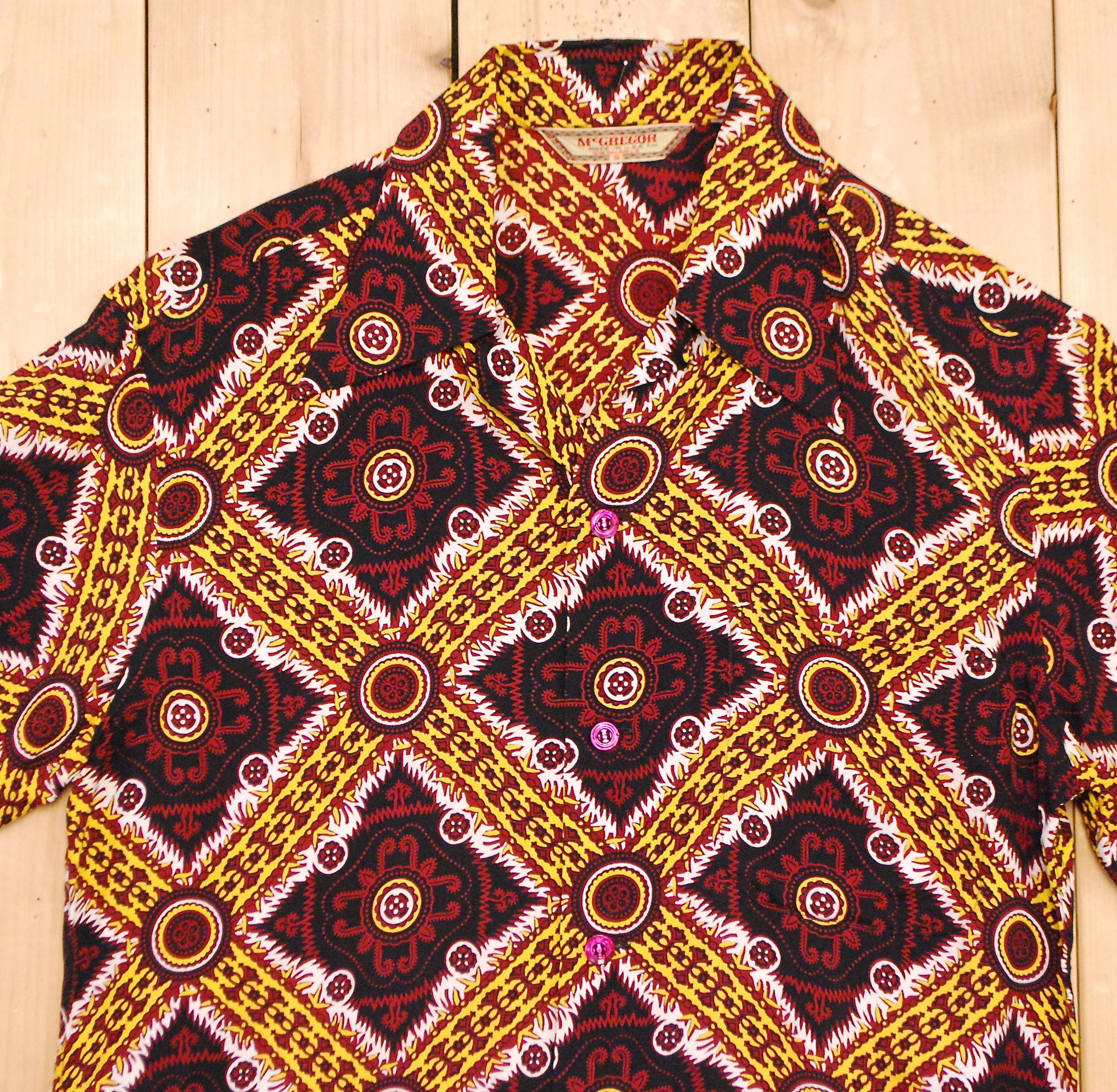 Vintage 1940's Cold Rayon Mcgregor Loop Shirt / Cowpunk