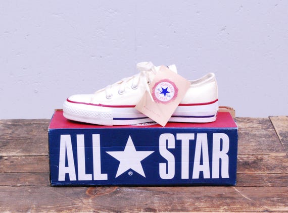 Vintage 1990's Deadstock Unbleached White CONVERSE CHUCK TAYLOR Lo