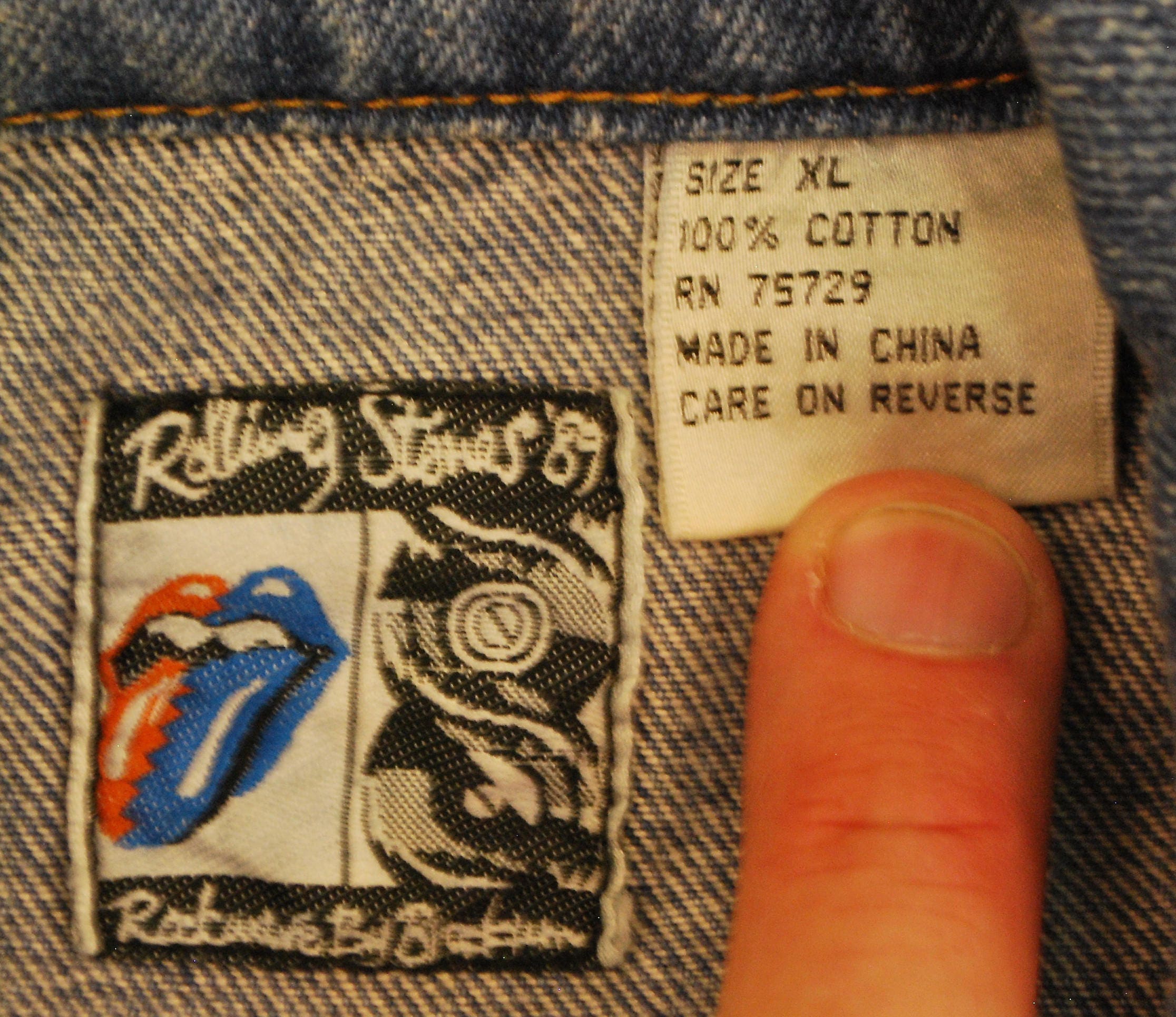 Vintage 1989 Rolling Stones Steel Wheels Tour Denim Jacket / Retro 