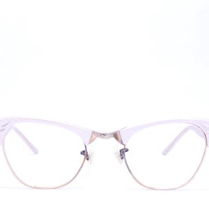 Vintage 1950&#39;s Grey Aluminum Cateye Eyeglasses / Retro Collectible Rare #2741