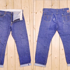 Vintage 1950&#39;s/60&#39;s GWG COWBOY KING Denim Jeans / Selvedge / Union Made / Crotch and Pocket Rivets /  Retro Collectable Rare