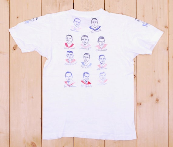 Vintage 1950's/60's Hand Printed Hockey Player T-… - image 5